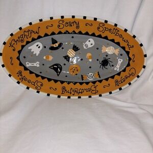 MWW Market Tim Coffey Halloween Ceramic PlatterCandy Serving Tray 16"